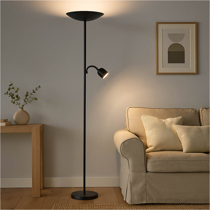 Stylish Modern Black LED Floor Lamp for Indoor Use Elegant Lighting Solution