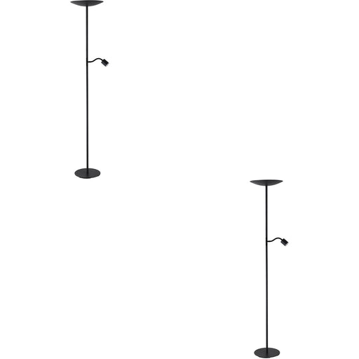 2 PACK Stylish Modern Black LED Floor Lamp for Indoor Use Elegant Lighting Solution