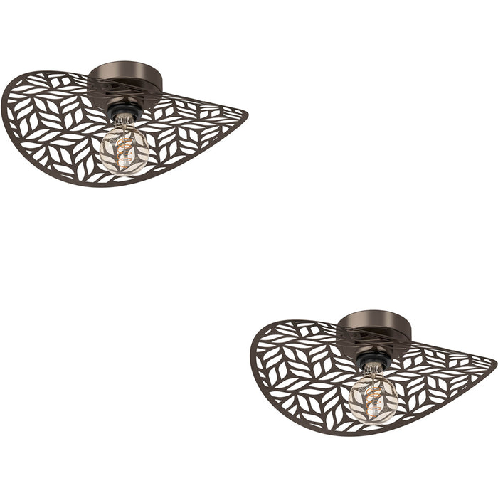 2 PACK Elegant Modern Design Bronze Ceiling Light for Indoor Spaces Semi Flush Mount