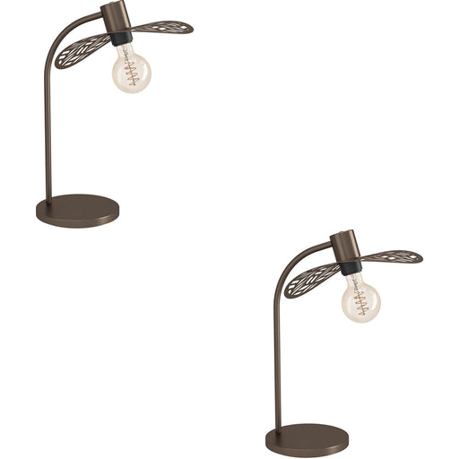 2 PACK Stylish 45cm Modern Bronze Table Lamp for Home Décor and Lighting