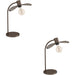 2 PACK Stylish 45cm Modern Bronze Table Lamp for Home Décor and Lighting