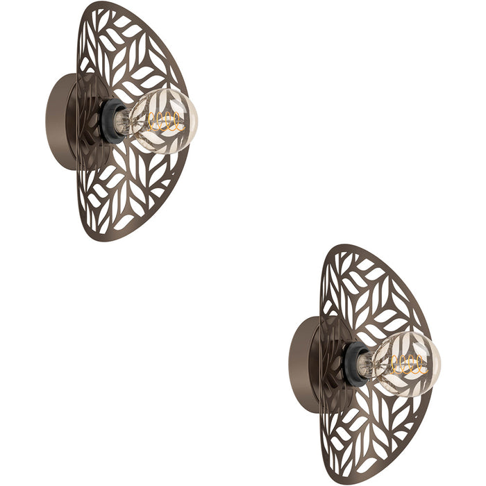2 PACK Stylish Modern Design Bronze Wall Light for Indoor Home Decor