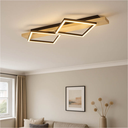 Stylish Modern Black and Brown LED Ceiling Light for Indoor Spaces
