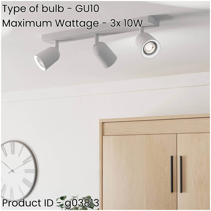 Sleek Modern White Triple LED Ceiling Spotlight for Any Room