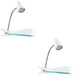 2 PACK Stylish Modern White and Chrome LED Table Lamp for Indoor Home Decor