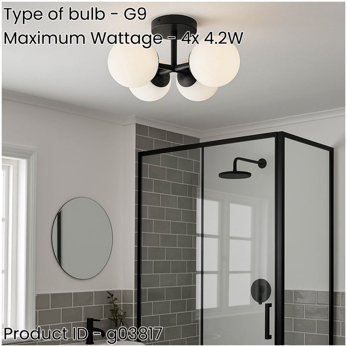 Stylish Black LED Ceiling Light for Modern Indoor Bathroom Decor