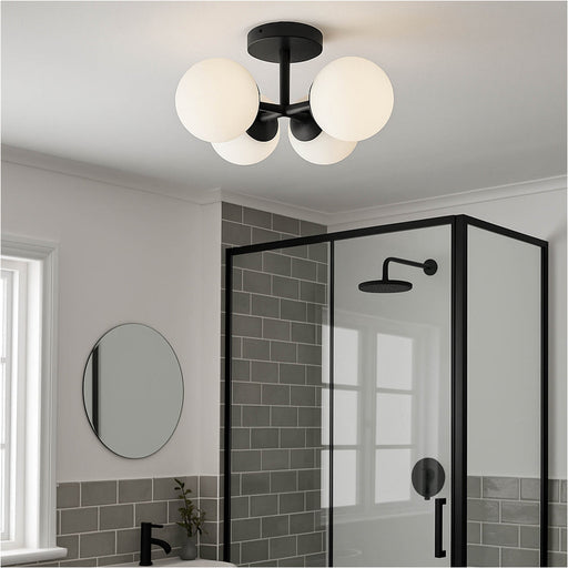 Stylish Black LED Ceiling Light for Modern Indoor Bathroom Decor