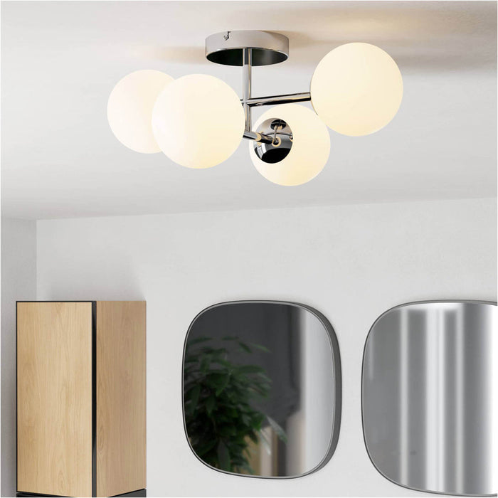 Stylish Modern Chrome LED Ceiling Light for Indoor Bathroom Decor