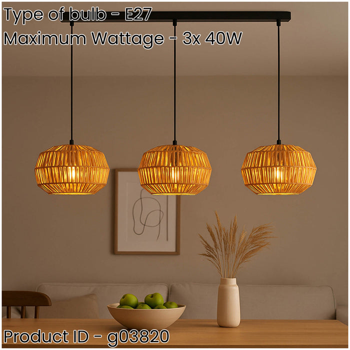 Stylish Modern Black Triple Pendant Ceiling Light for Indoor Spaces