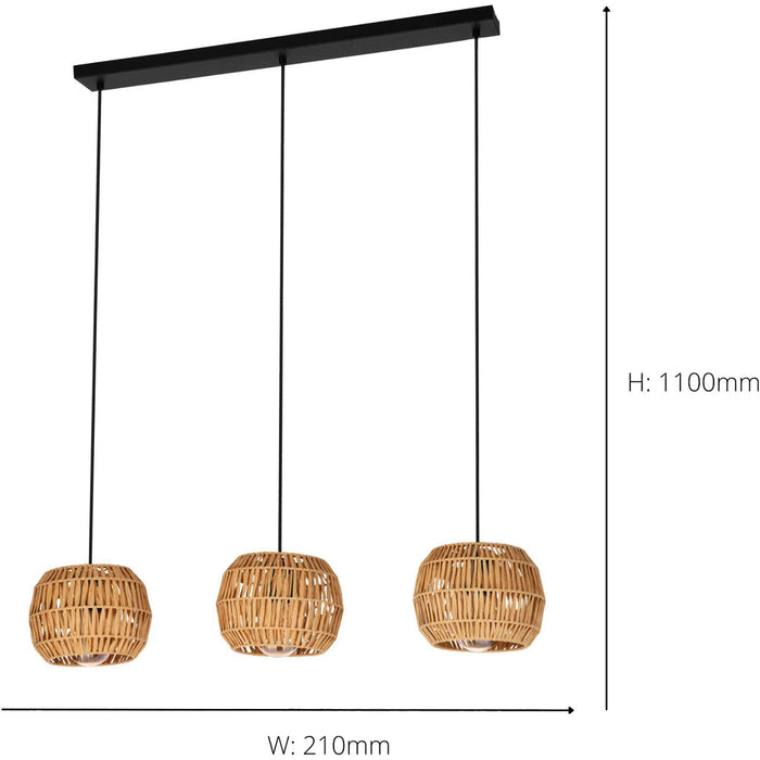 Stylish Modern Black Triple Pendant Ceiling Light for Indoor Spaces