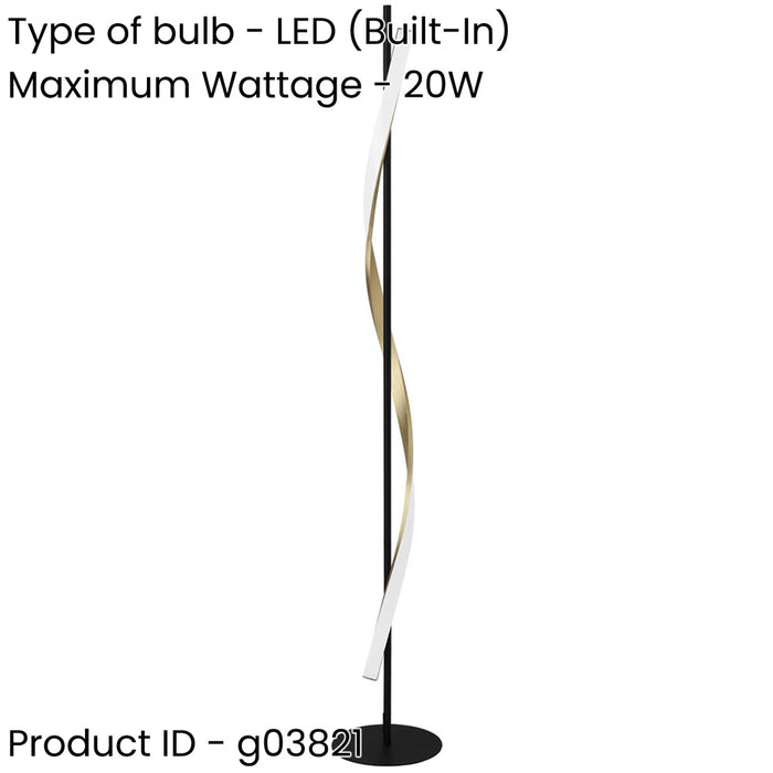 Stylish Black and Brushed Brass LED Floor Lamp for Modern Interiors