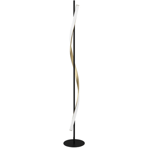 Stylish Black and Brushed Brass LED Floor Lamp for Modern Interiors