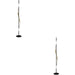 2 PACK Stylish Black and Brushed Brass LED Floor Lamp for Modern Interiors
