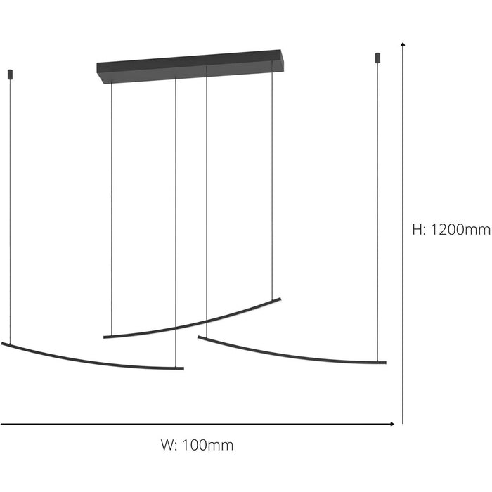 Stylish Modern Black LED Pendant Light for Indoor Ceiling Illumination