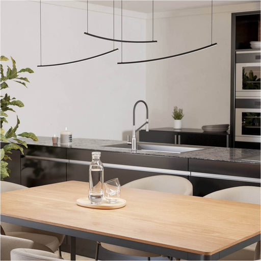 Stylish Modern Black LED Pendant Light for Indoor Ceiling Illumination