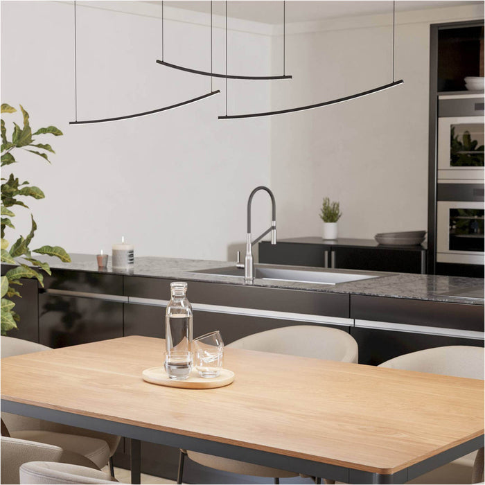 Stylish Modern Black LED Pendant Light for Indoor Ceiling Illumination