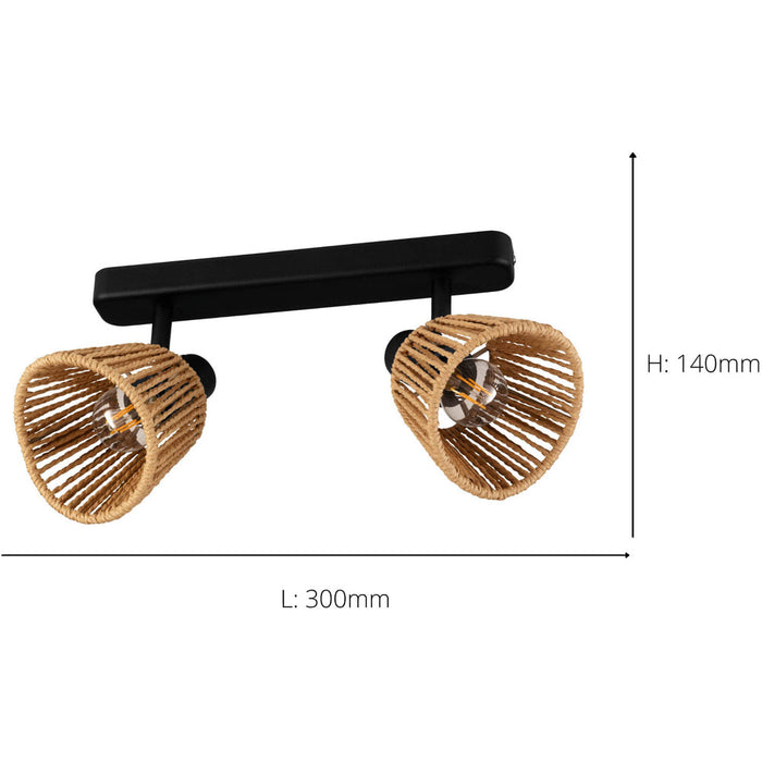 2 PACK Stylish Modern Black LED Ceiling Light Fixture for Home Interiors