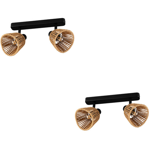 2 PACK Stylish Modern Black LED Ceiling Light Fixture for Home Interiors