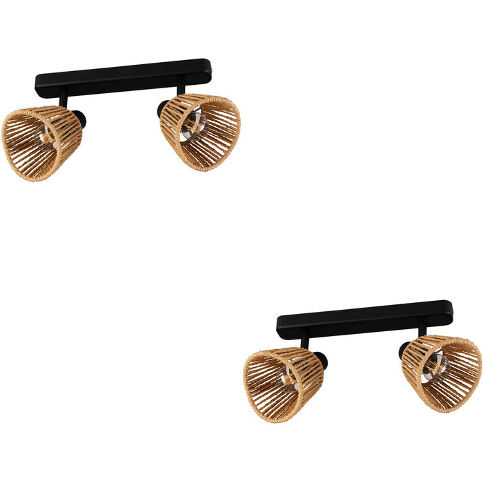 2 PACK Stylish Modern Black LED Ceiling Light Fixture for Home Interiors
