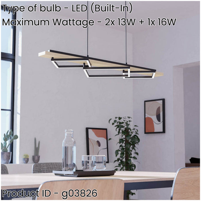 Stylish Modern Black and Brown LED Pendant Ceiling Light for Contemporary Interiors