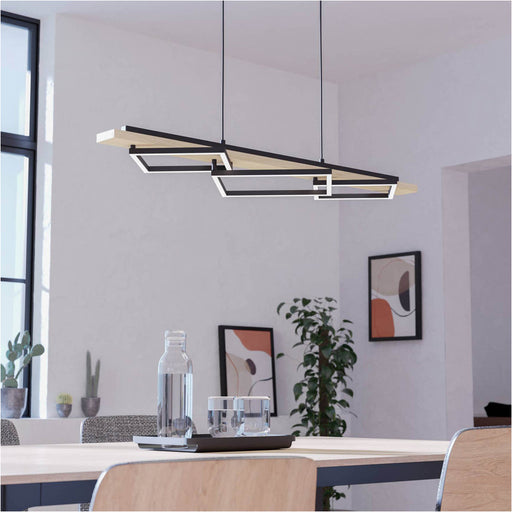 Stylish Modern Black and Brown LED Pendant Ceiling Light for Contemporary Interiors