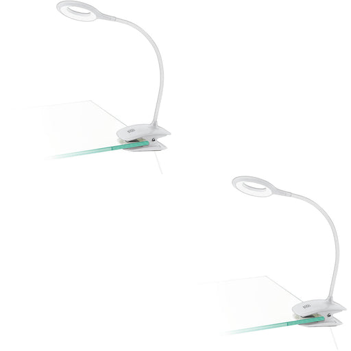 2 PACK Sleek Modern White LED Table Lamp for Indoor Home Decoration