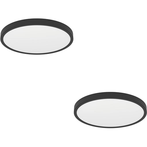 2 PACK Sleek Modern Black Round LED Ceiling Light for Stylish Indoor Spaces