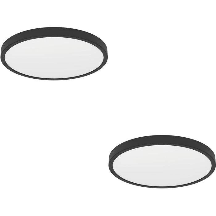 2 PACK Sleek Modern Black Round LED Ceiling Light for Stylish Indoor Spaces