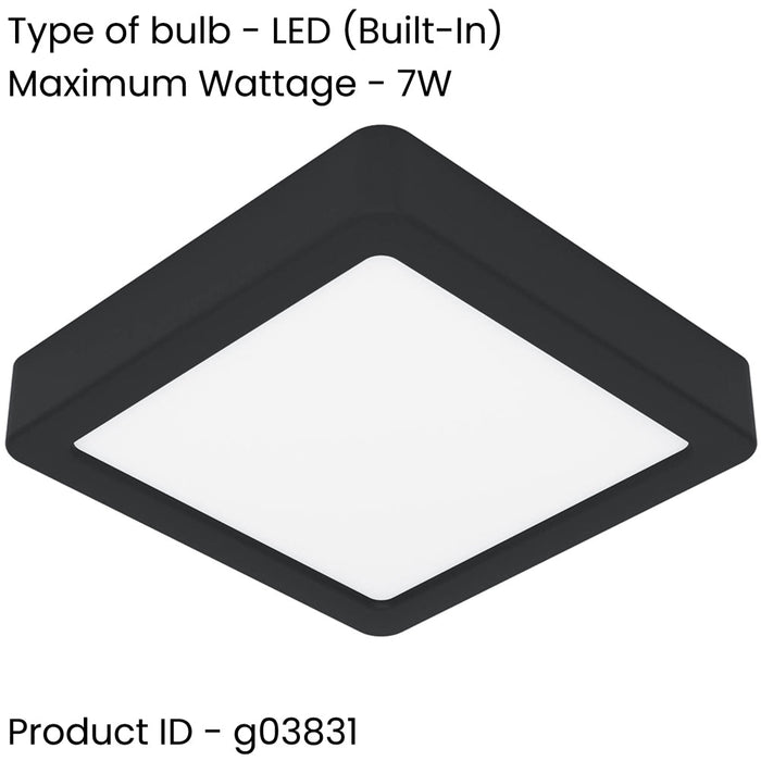 Stylish LED Black Square Ceiling Light for Modern Indoor Spaces