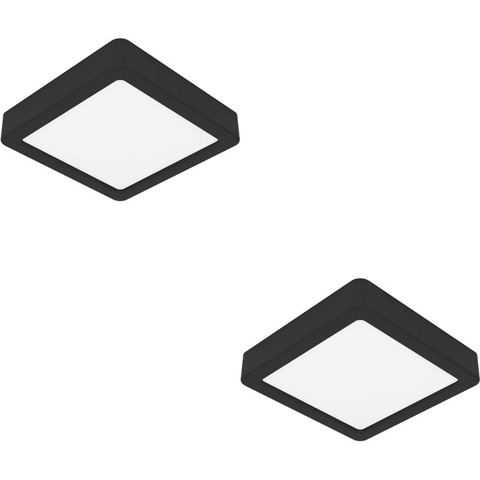2 PACK Stylish LED Black Square Ceiling Light for Modern Indoor Spaces