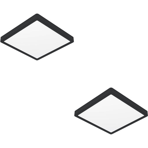 2 PACK Modern Black Square Ceiling Light LED Indoor Fixture for Contemporary Homes