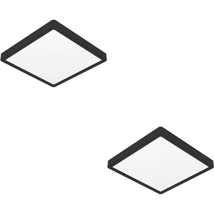 2 PACK Modern Black Square Ceiling Light LED Indoor Fixture for Contemporary Homes