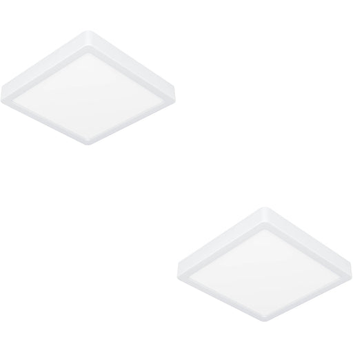 2 PACK Modern Square LED Ceiling Light Stylish White Semi Flush Fixture for Indoor Spaces