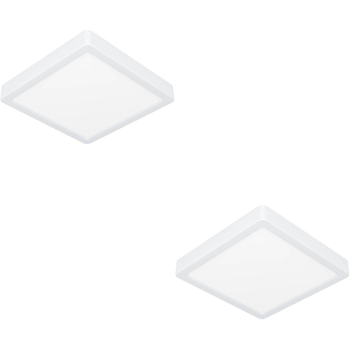 2 PACK Modern Square LED Ceiling Light Stylish White Semi Flush Fixture for Indoor Spaces