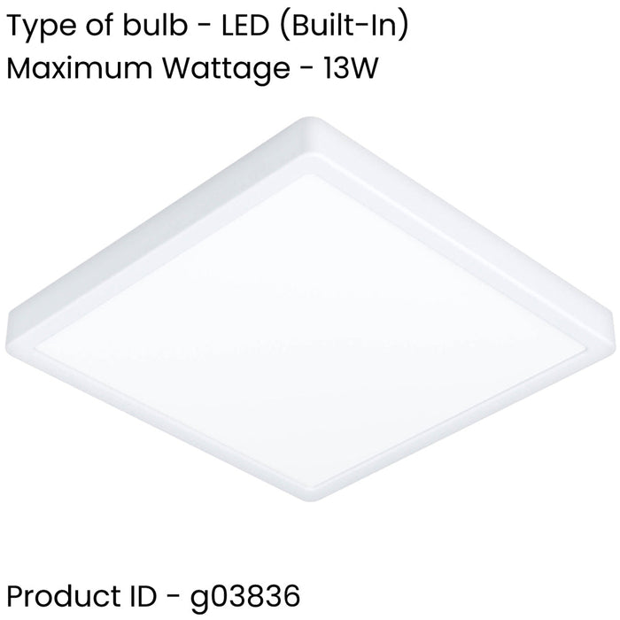 2 PACK Stylish Modern White Square LED Ceiling Light for Indoor Spaces