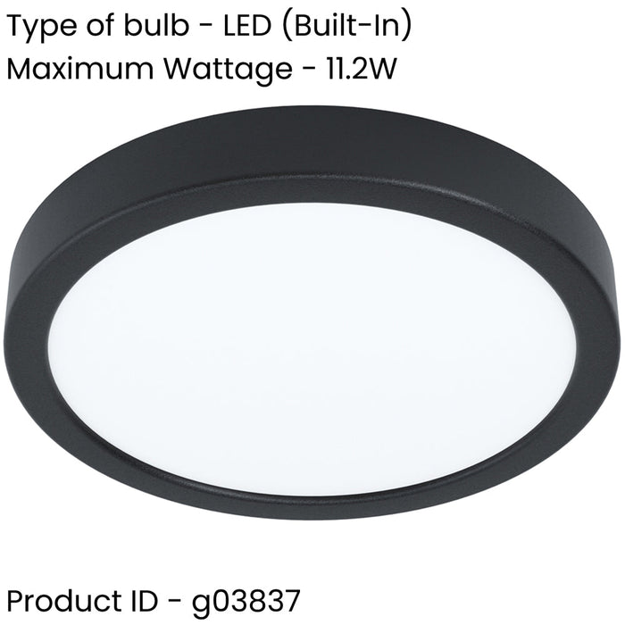 Sleek Black Round LED Ceiling Light for Modern Indoor Spaces