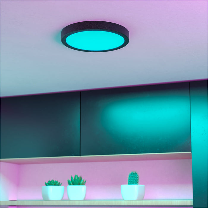 2 PACK Sleek Black Round LED Ceiling Light for Modern Indoor Spaces