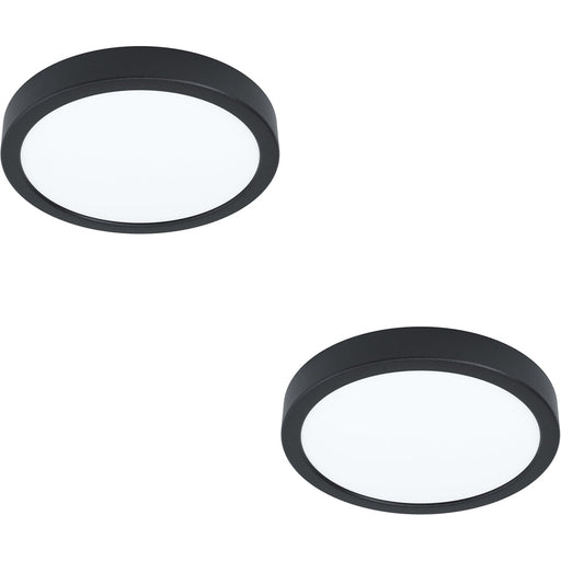 2 PACK Sleek Black Round LED Ceiling Light for Modern Indoor Spaces