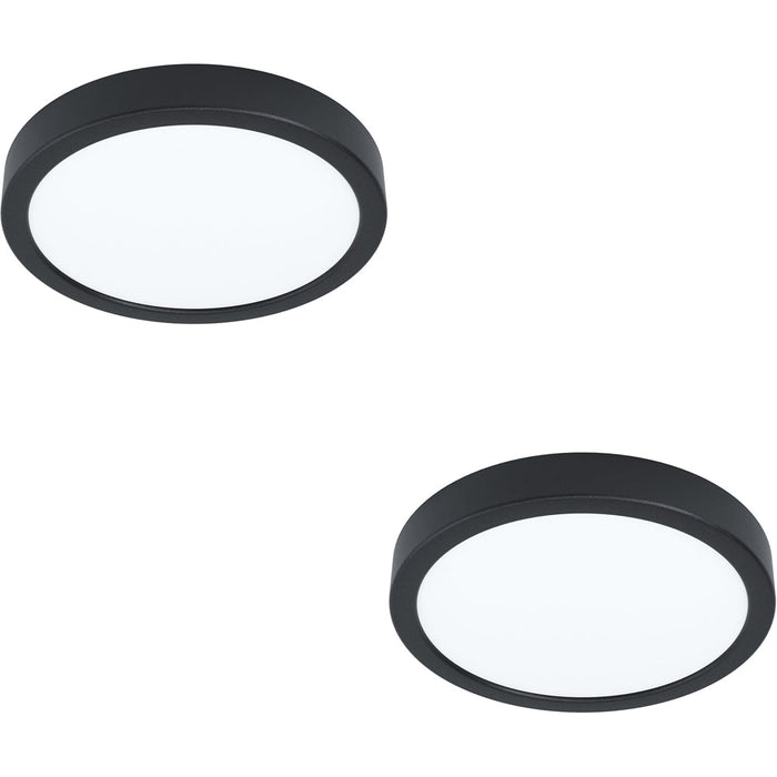 2 PACK Sleek Black Round LED Ceiling Light for Modern Indoor Spaces