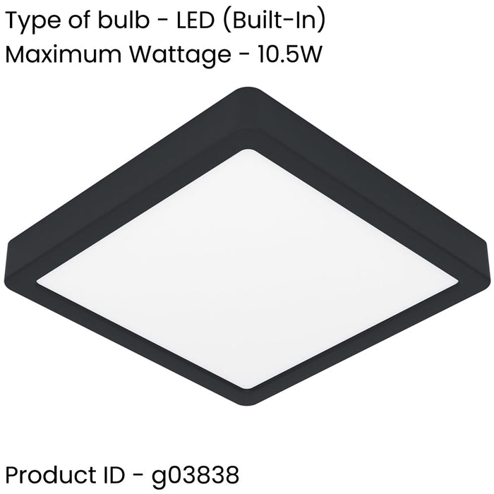 2 PACK Sleek Black Square LED Ceiling Light for Modern Indoor Decor