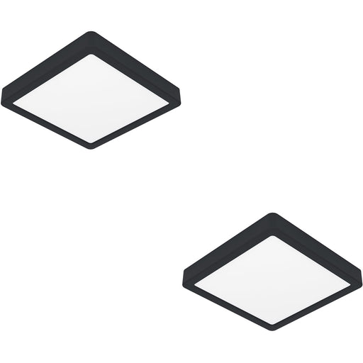 2 PACK Sleek Black Square LED Ceiling Light for Modern Indoor Decor