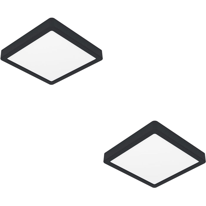 2 PACK Sleek Black Square LED Ceiling Light for Modern Indoor Decor