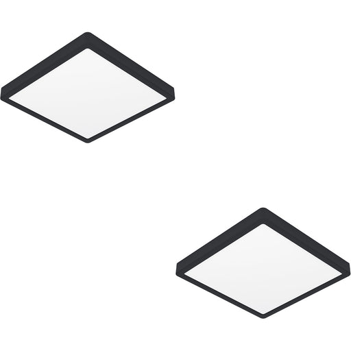 2 PACK Sleek Black Square LED Ceiling Light for Modern Indoor Spaces