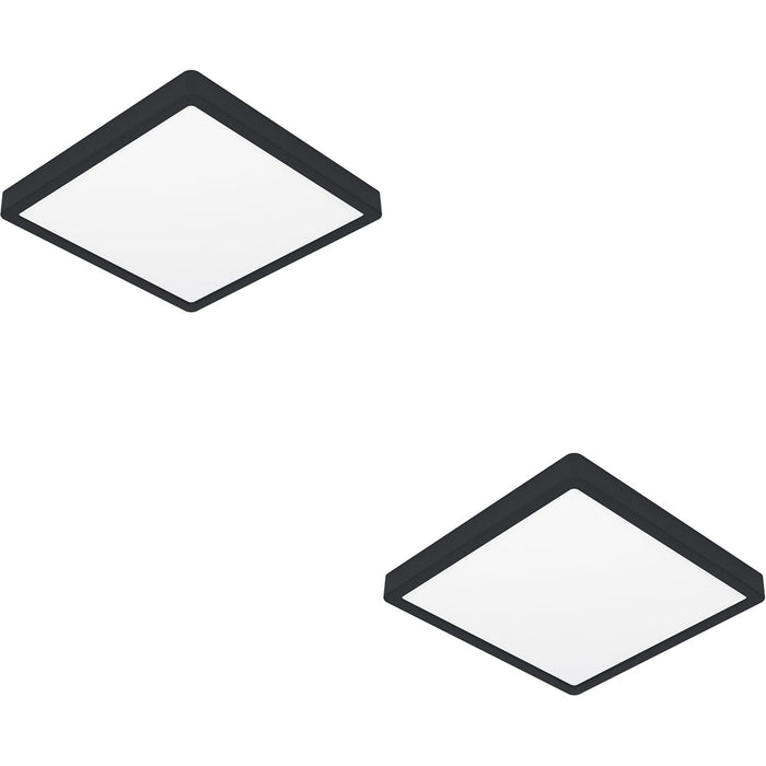 2 PACK Sleek Black Square LED Ceiling Light for Modern Indoor Spaces