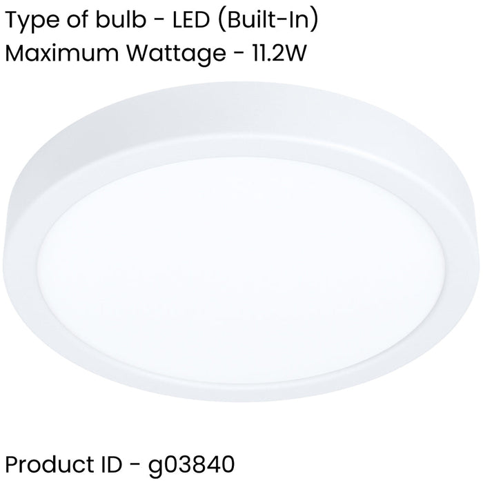 2 PACK Modern White Round LED Ceiling Light Stylish Indoor Semi Flush Lighting