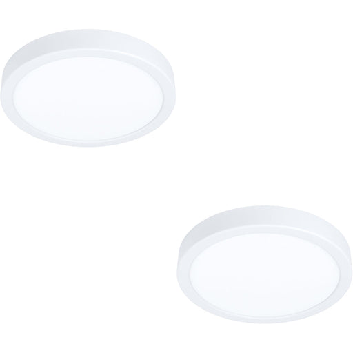 2 PACK Modern White Round LED Ceiling Light Stylish Indoor Semi Flush Lighting