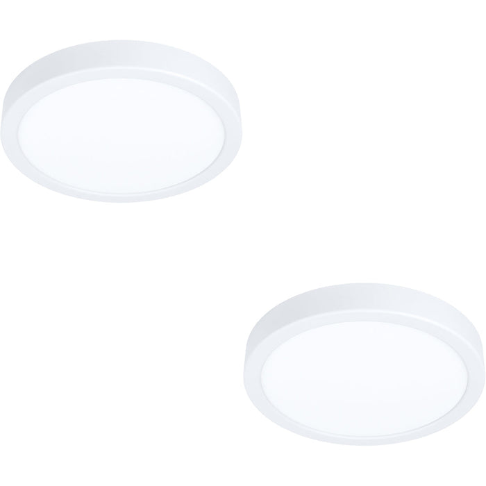 2 PACK Modern White Round LED Ceiling Light Stylish Indoor Semi Flush Lighting