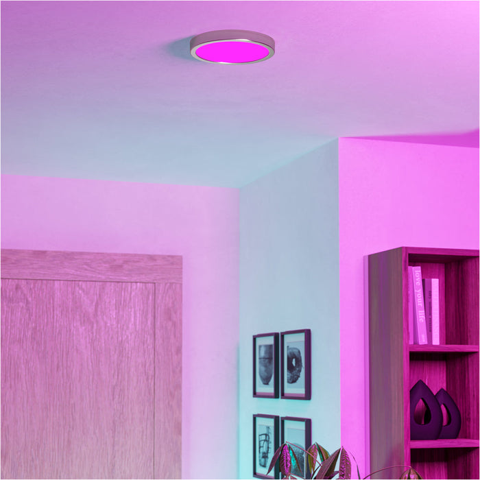 2 PACK Satin Nickel Modern Design Round Ceiling Light for Indoor Spaces Stylish and Elegant