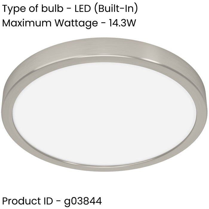 Modern Satin Nickel Round Ceiling Light for Contemporary Indoor Spaces