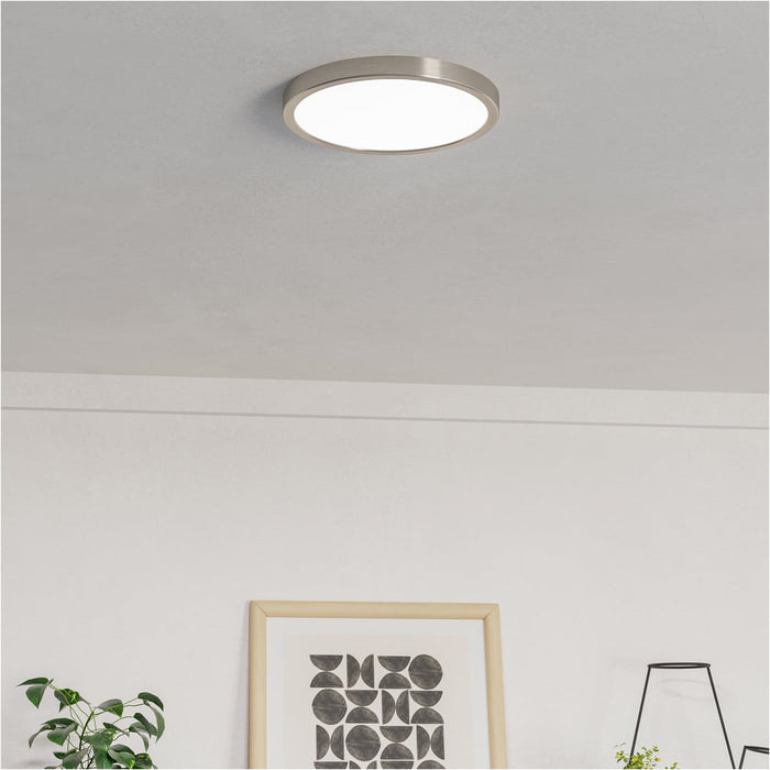 2 PACK Modern Satin Nickel Round Ceiling Light for Contemporary Indoor Spaces